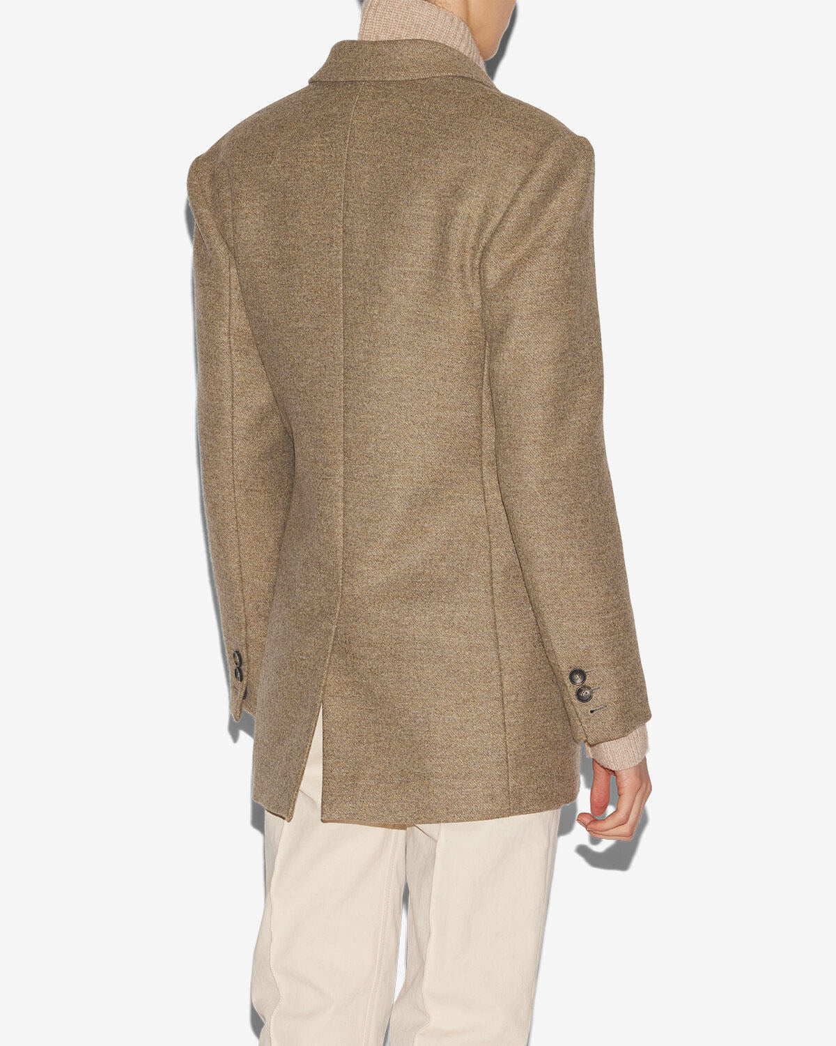 Isidora flecked wool coat - Light khaki - Woman - 4