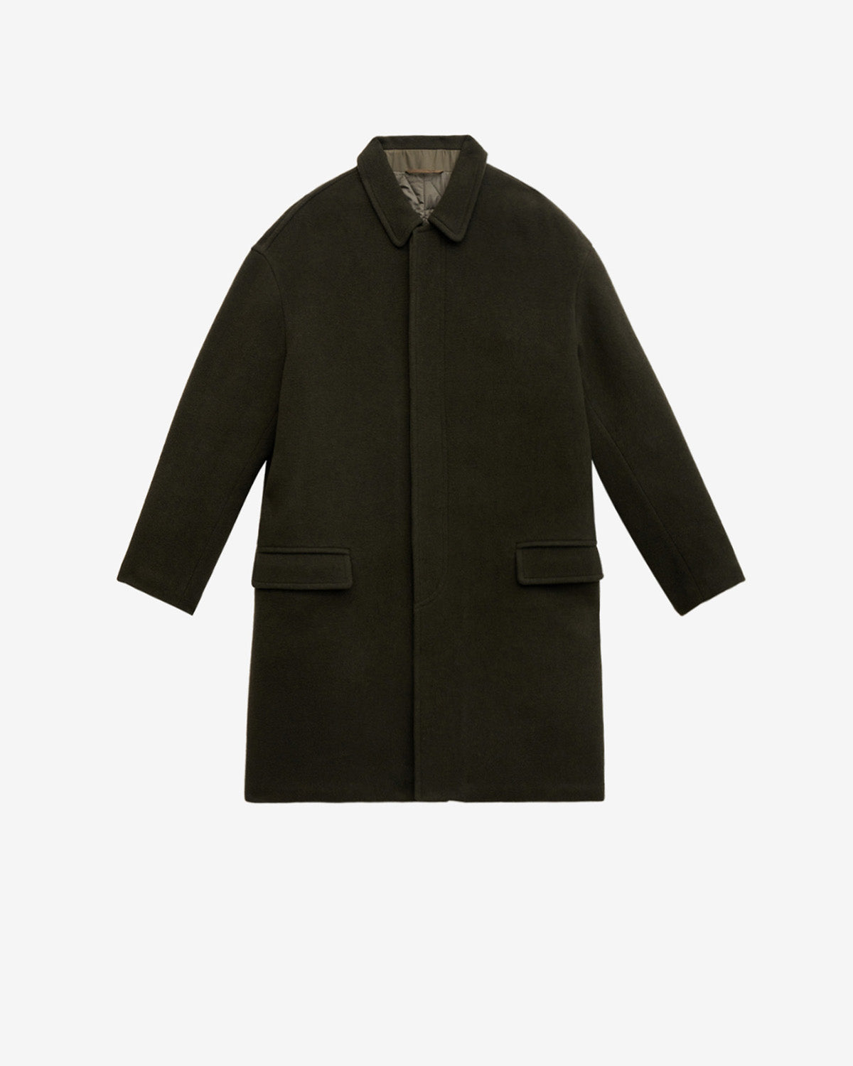 Abrigo largo kirk de mezcla de lana - Dark khaki - Man - 5