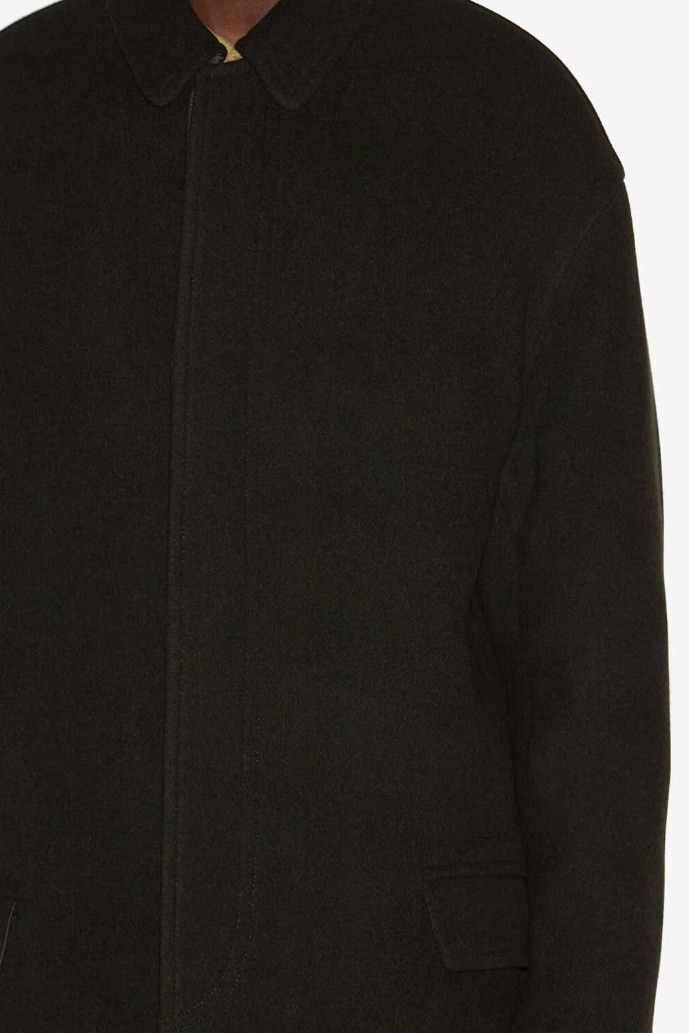 Kirk long wool blend coat - Dark khaki - Man - 3