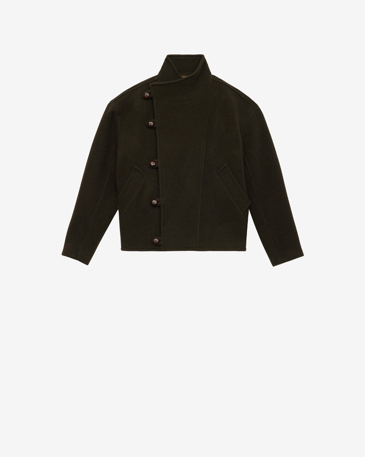 Keyle 울 혼방 쇼트 코트 - Dark khaki - Man - 5