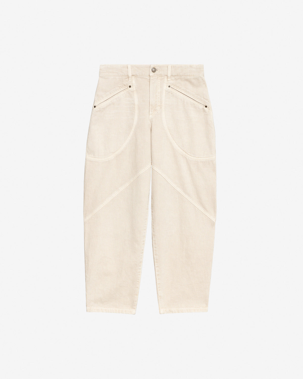 Jeans catarina in denim con dettagli impunturati - Ecru - Woman - 5