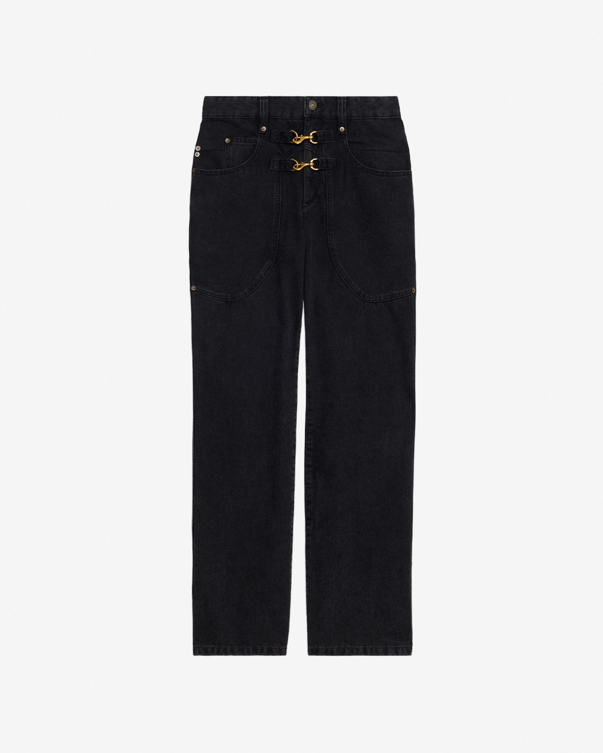 Pantalón brinley de denim de talle alto - Negro lavado - Woman - 5