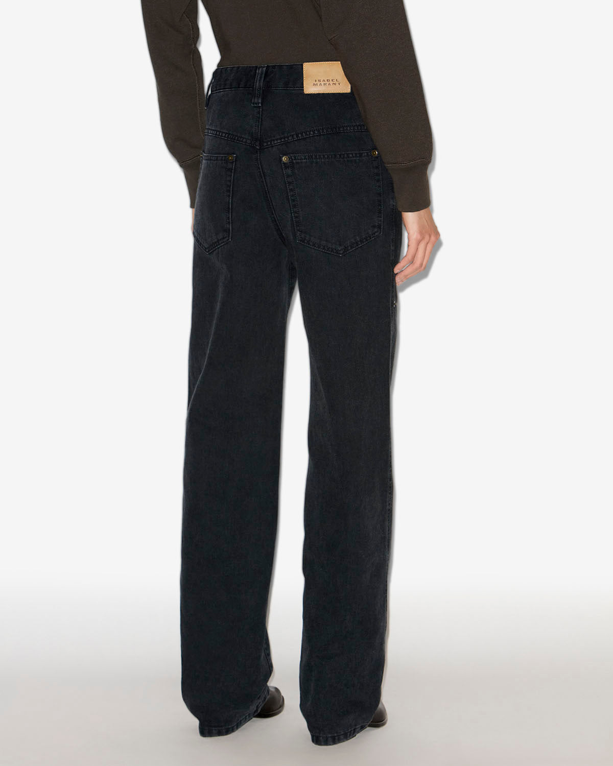 Pantalón brinley de denim de talle alto - Negro lavado - Woman - 4