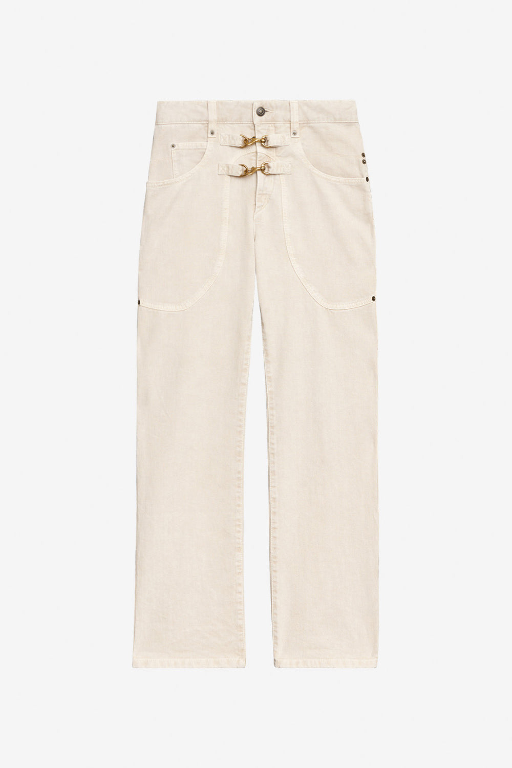 Pantalon brinley taille haute en denim  - Écru - Woman - 1