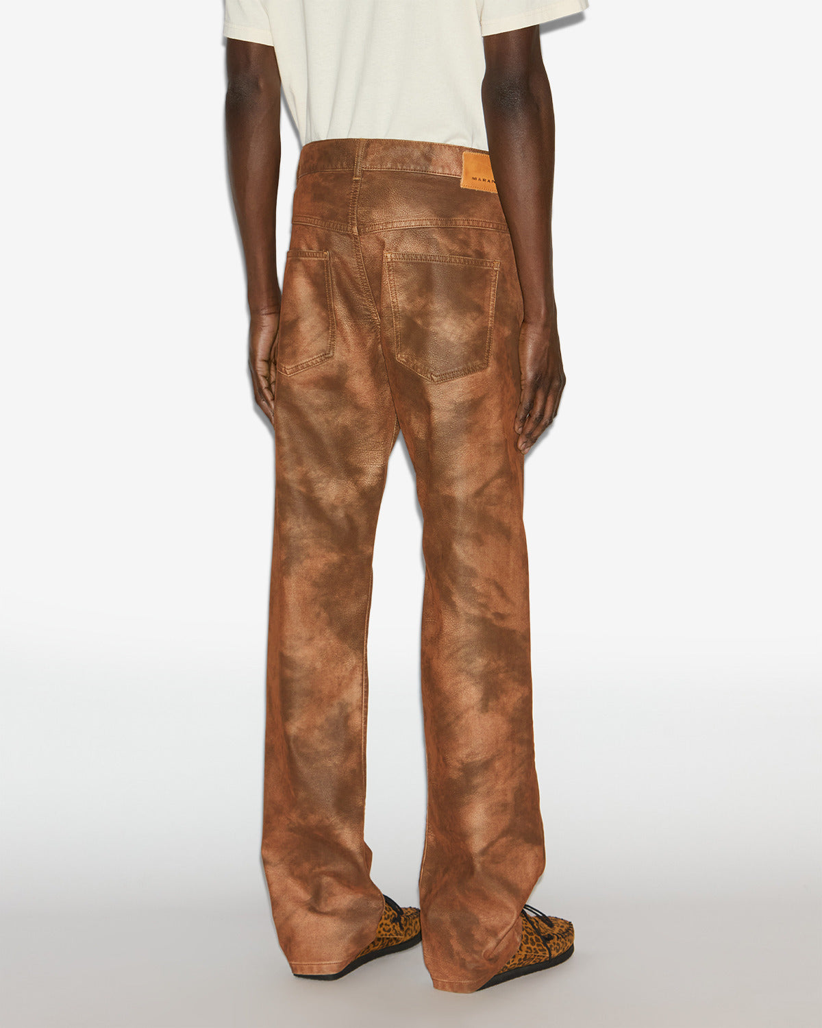 Lewys faux leather pants - Tabacco - Man - 4