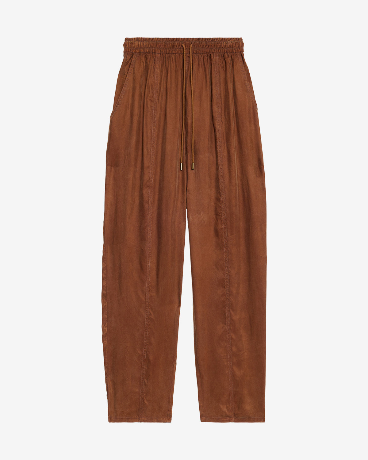 Pantaloni fluidi zaylee in raso - Tabacco - Woman - 5