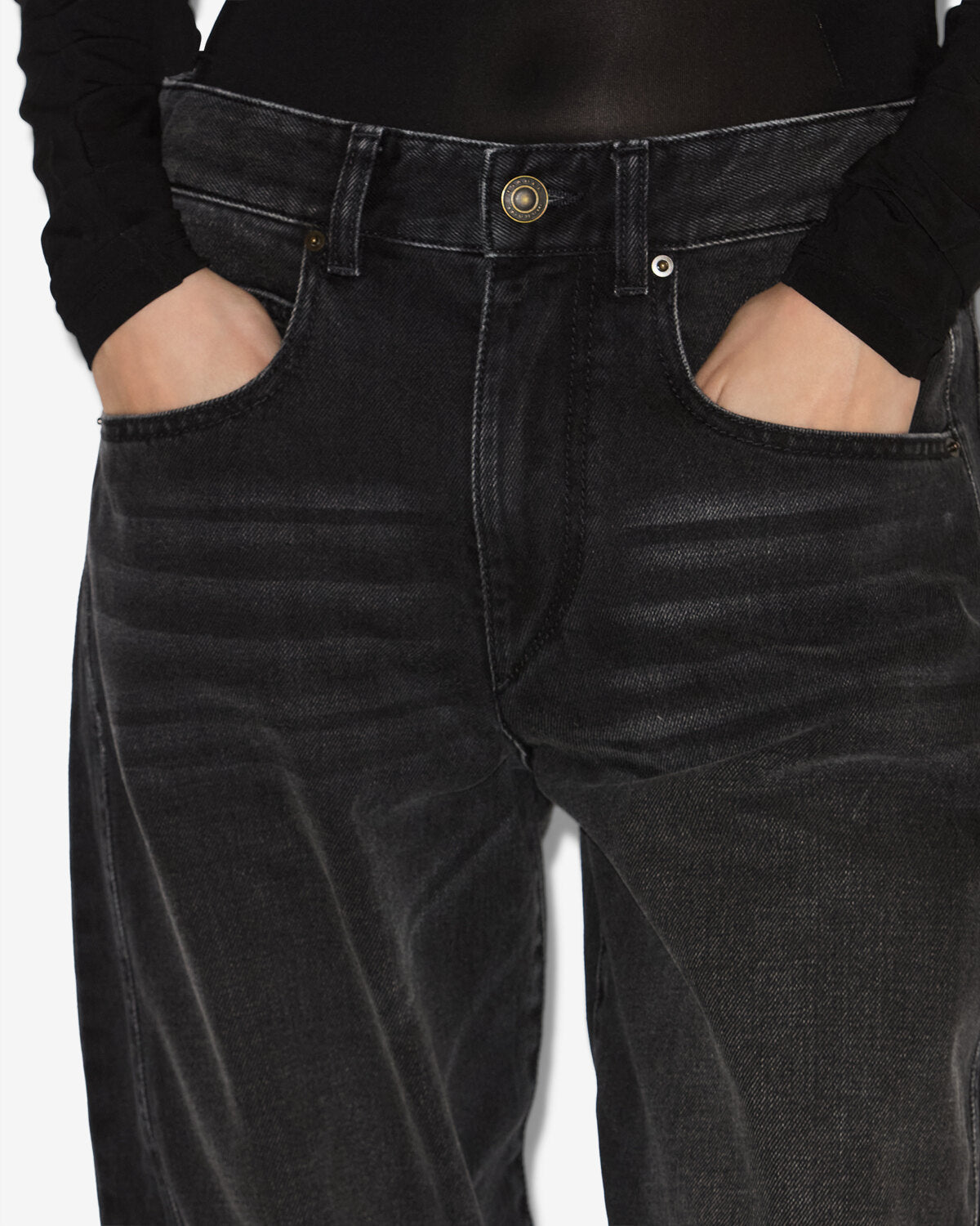 Oriane denim barrel jeans - Black - Woman - 2