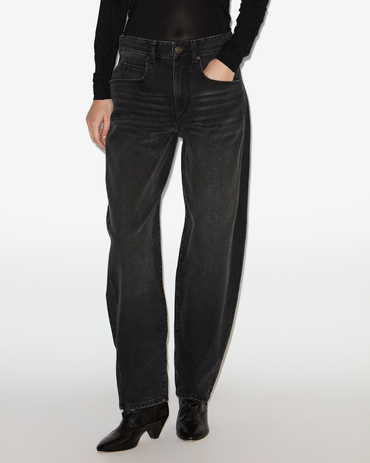 Oriane denim barrel jeans - Black - Woman - 3