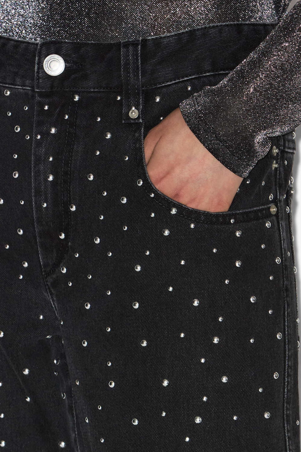 Brinsa studded jeans - Black - Woman - 3