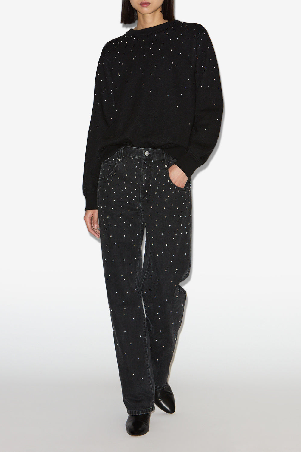 Brinsa studded jeans - Black - Woman - 2