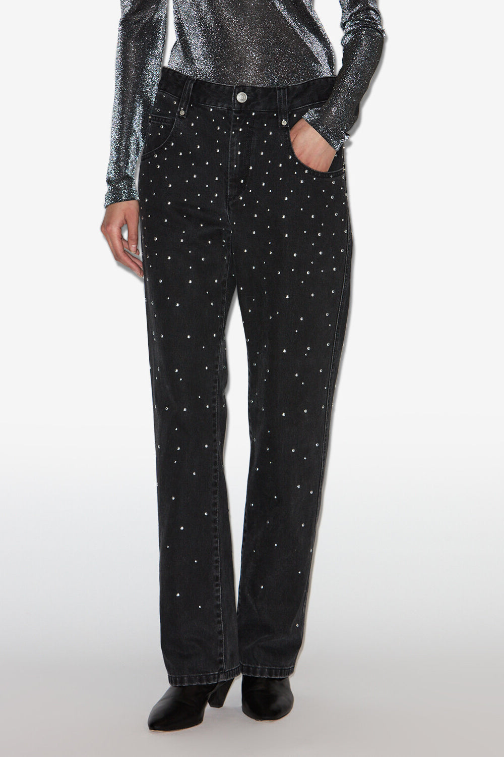 Brinsa studded jeans - Black - Woman - 4
