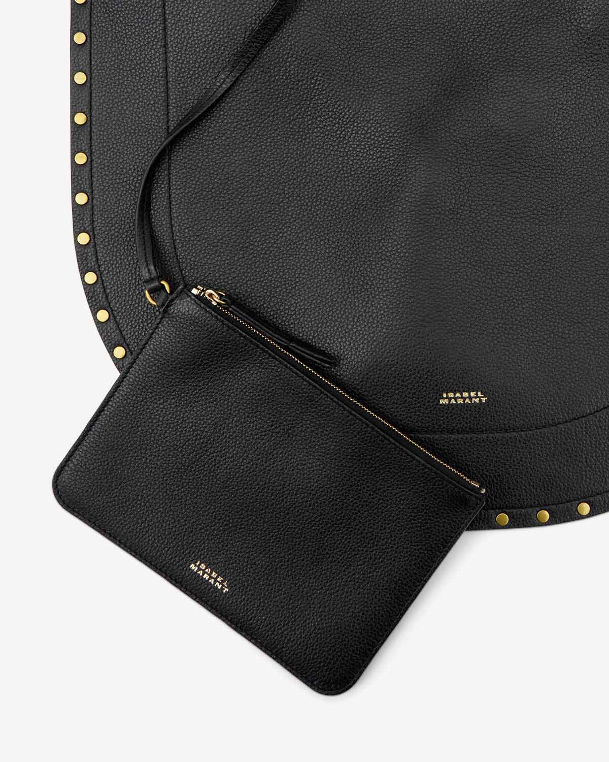 Tasche oskan hobo soft aus genarbtem kalbsleder - Schwarz - Woman - 3