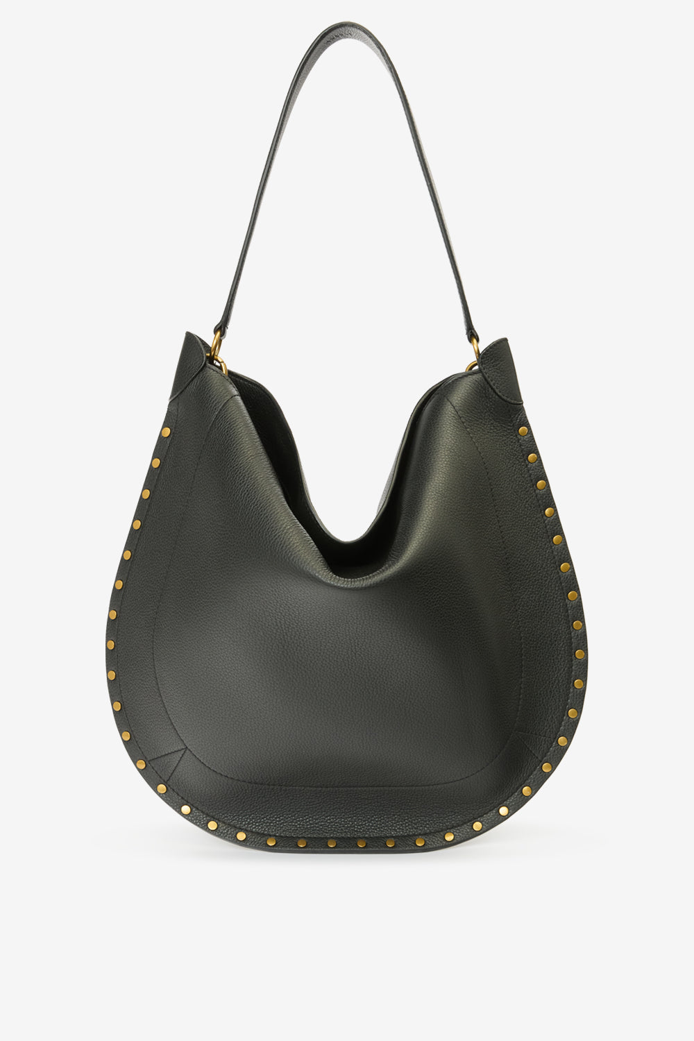Sac à main oskan hobo soft en cuir de veau grainé - Noir - Woman - 5