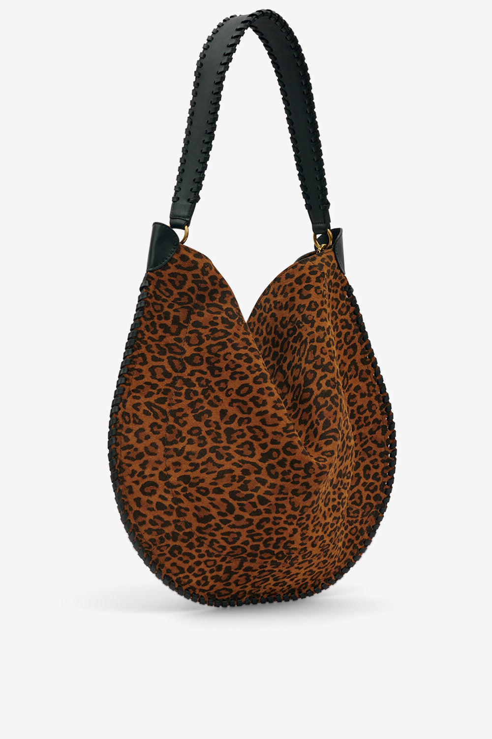Borsa oskan hobo soft in pelle di vitello scamosciata con stampa - Leopard - Woman - 5