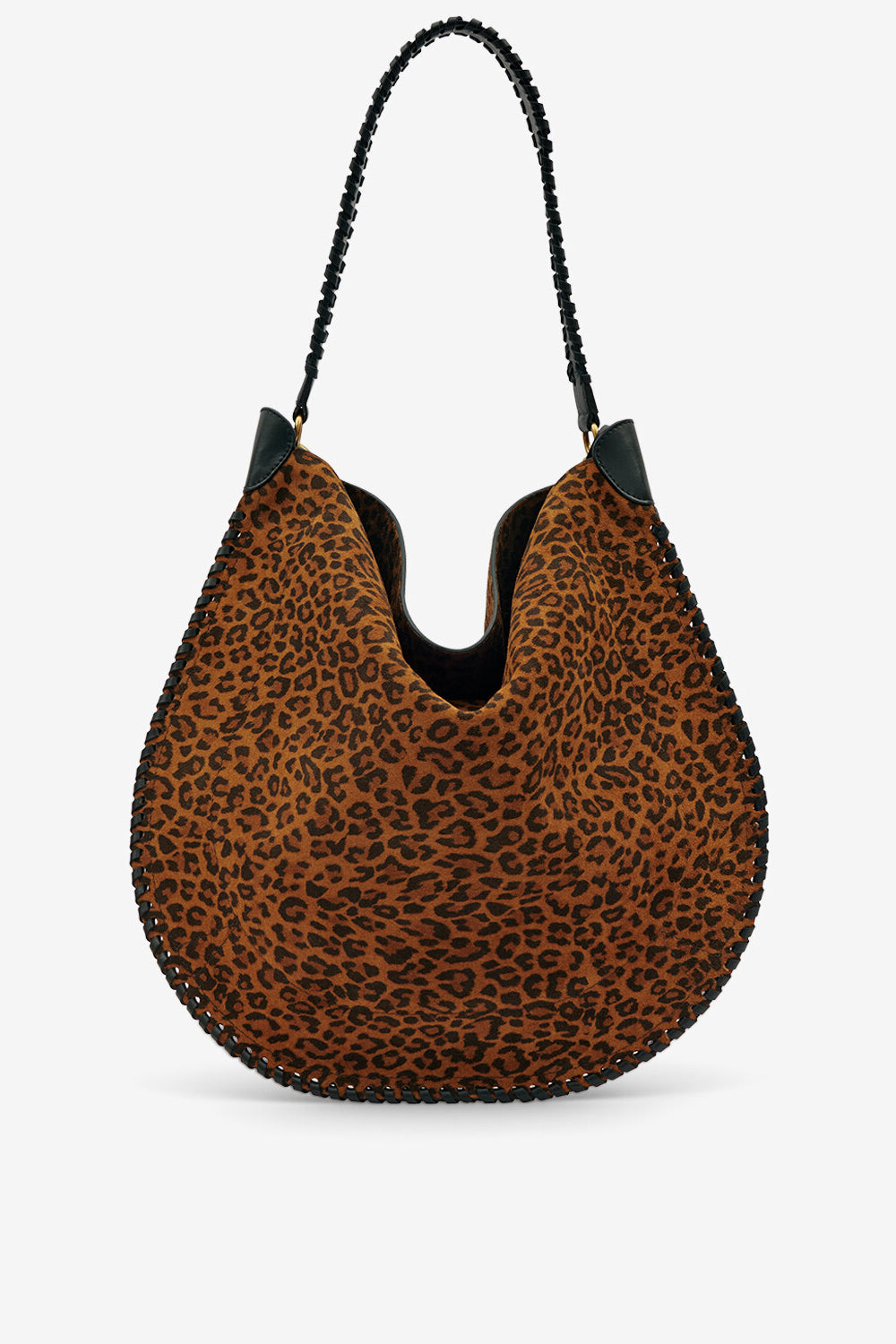 Borsa oskan hobo soft in pelle di vitello scamosciata con stampa - Leopard - Woman - 3
