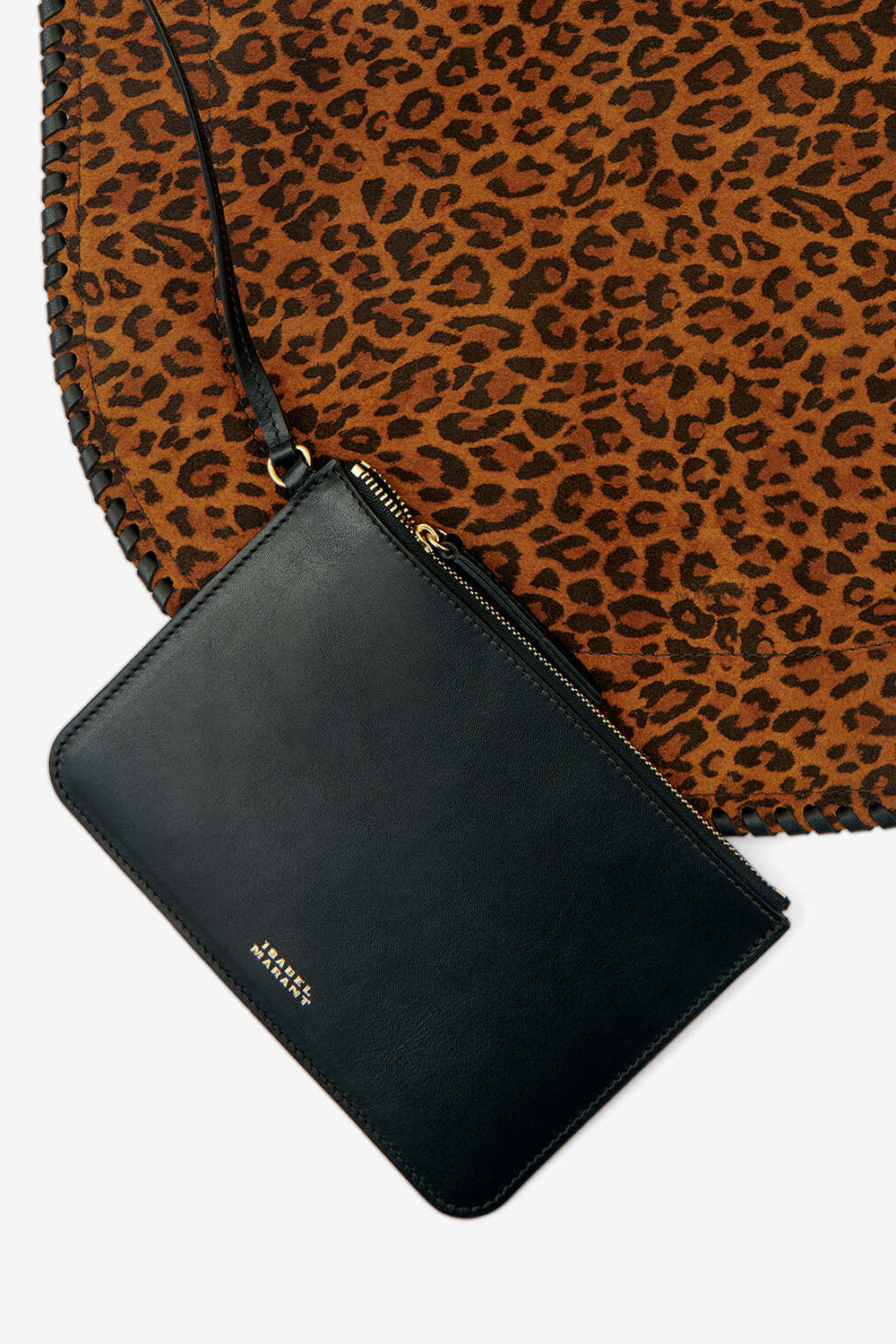 Borsa oskan hobo soft in pelle di vitello scamosciata con stampa - Leopard - Woman - 4