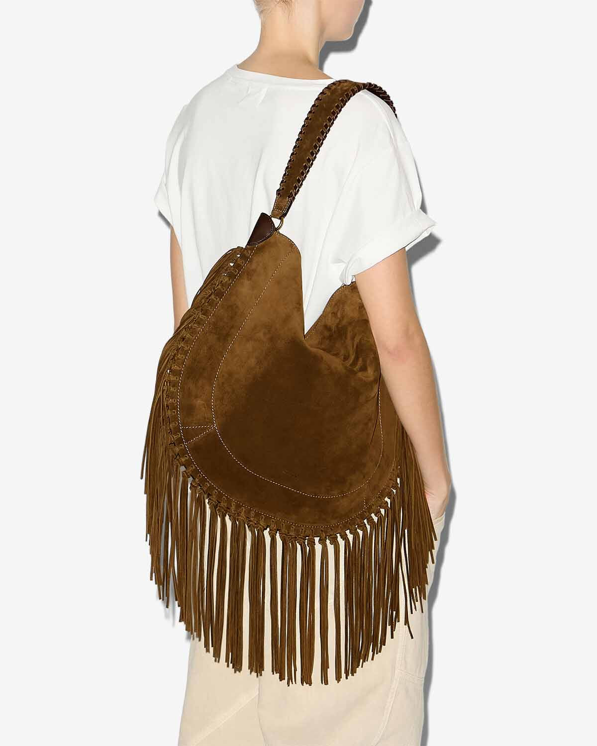 Tasche oskan hobo soft aus kalbs-veloursleder - Bronze - Woman - 3