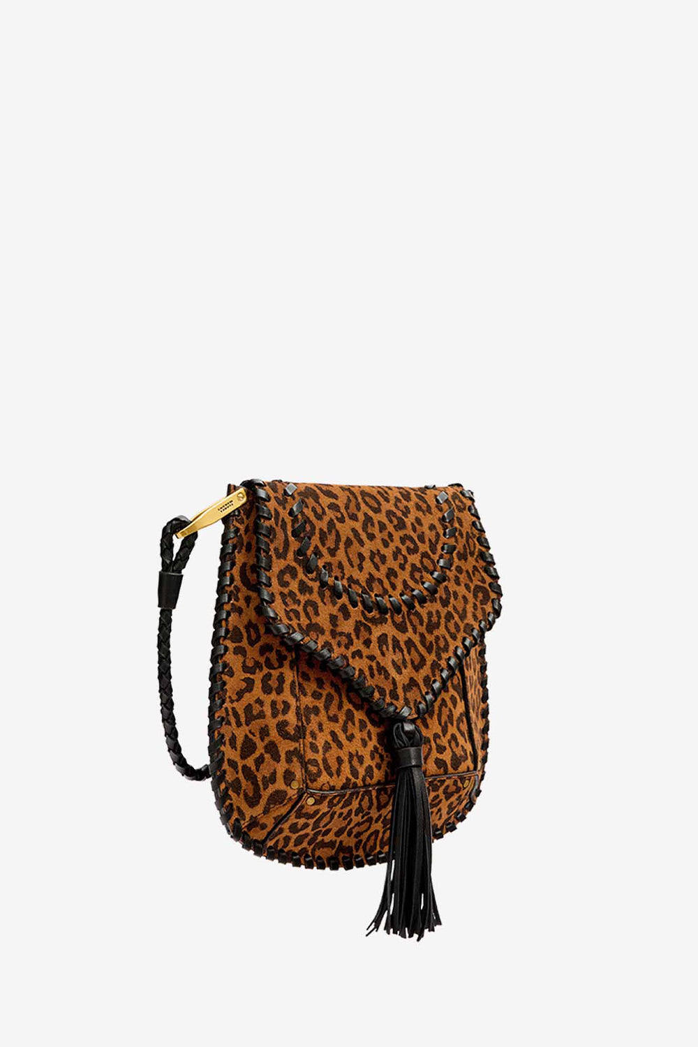 Anahi プリント入り編み込みスエードレザー製 ショルダーバッグ - Leopard - Woman - 5