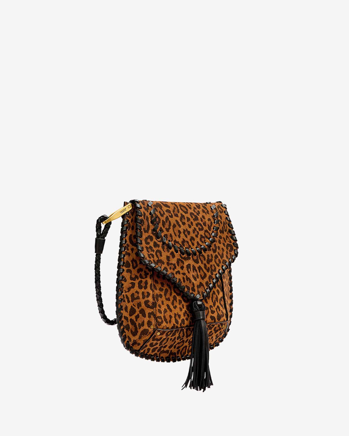 Sac à bandoulière anahi en cuir suédé imprimé - Léopard - Woman - 5