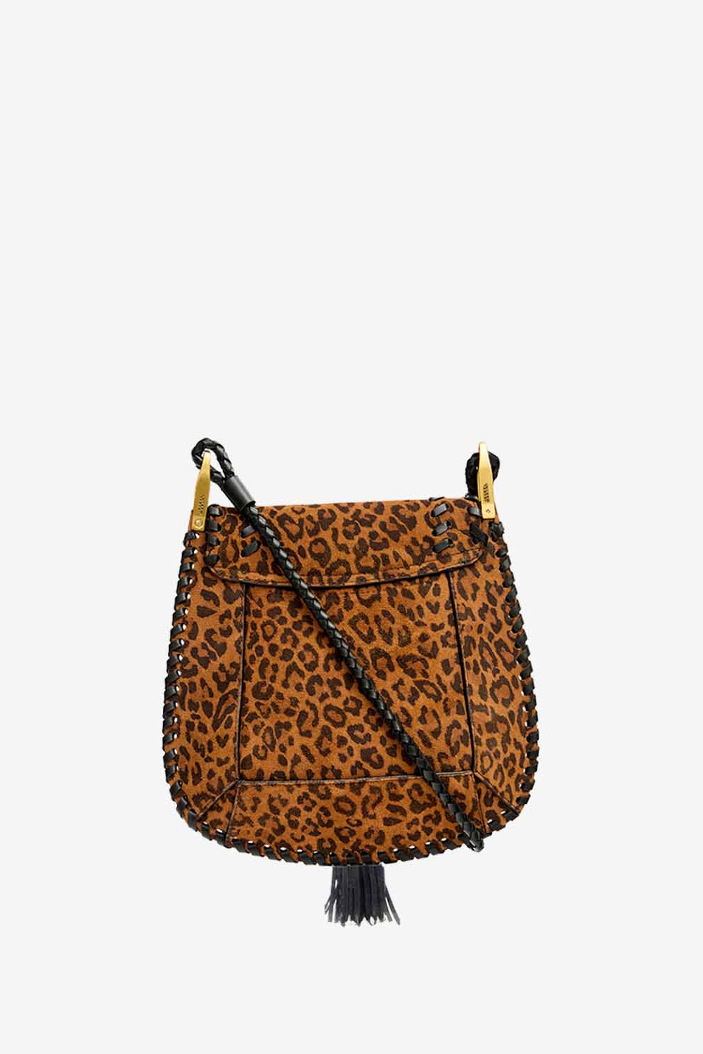 Anahi プリント入り編み込みスエードレザー製 ショルダーバッグ - Leopard - Woman - 3