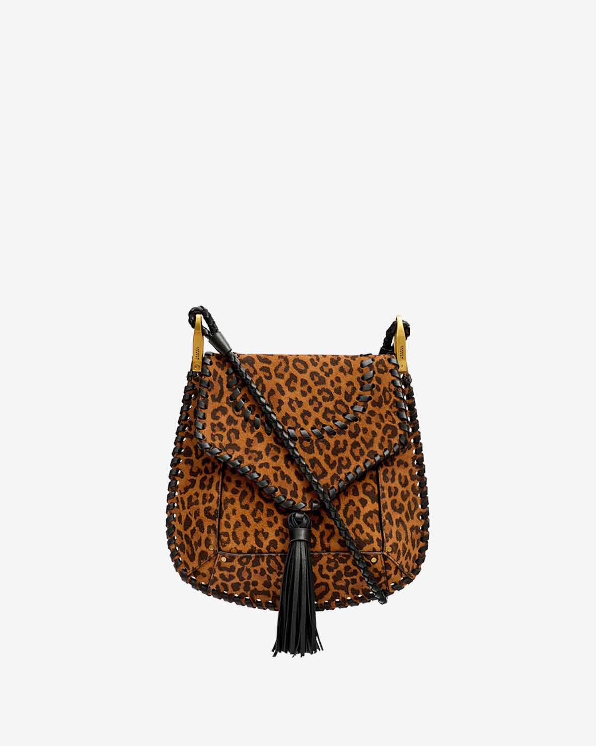 Sac à bandoulière anahi en cuir suédé imprimé - Léopard - Woman - 1