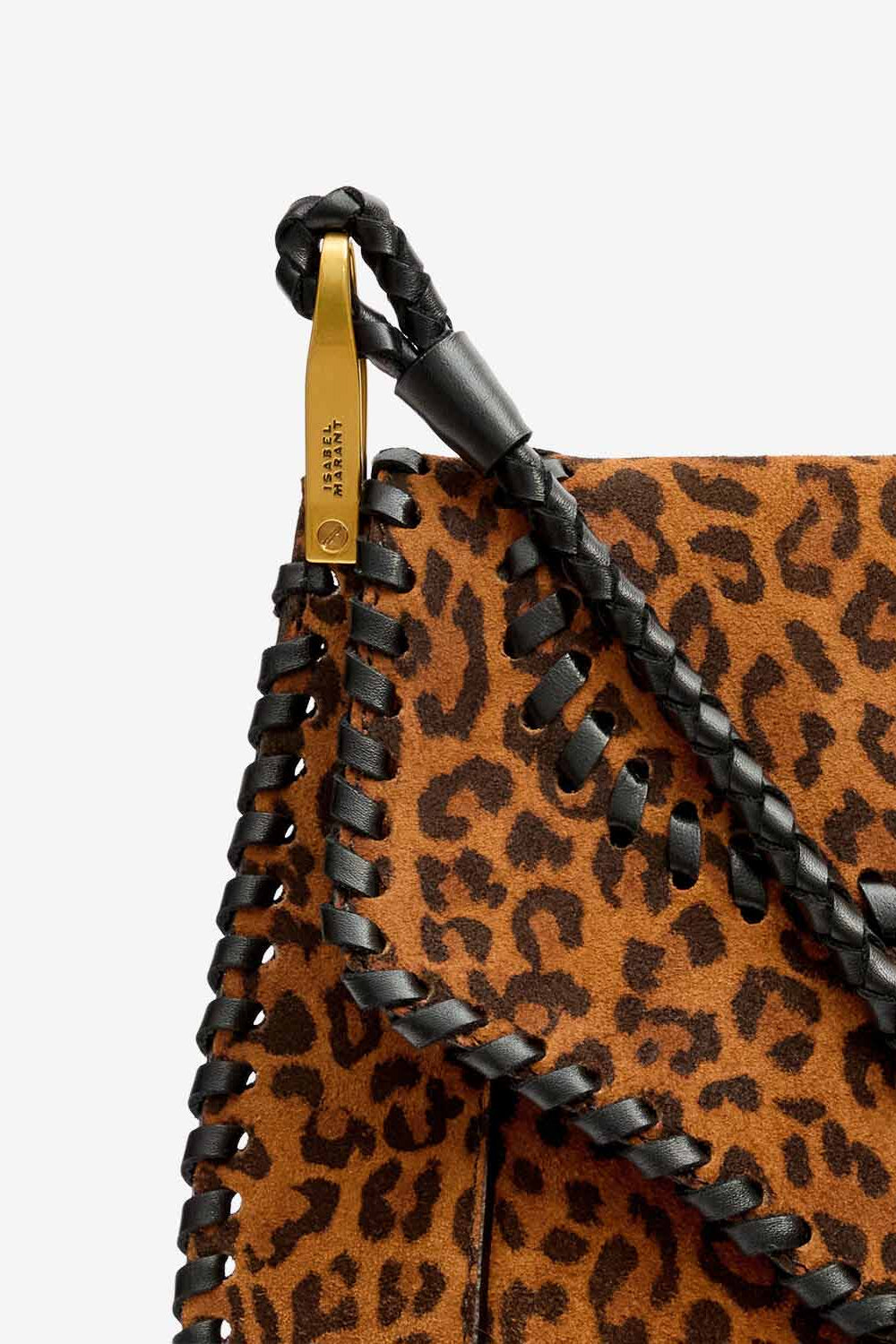 Anahi プリント入り編み込みスエードレザー製 ショルダーバッグ - Leopard - Woman - 4