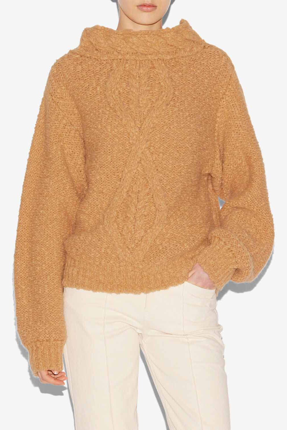 Romane 케이블 니트 스웨터 - Caramel - Woman - 4
