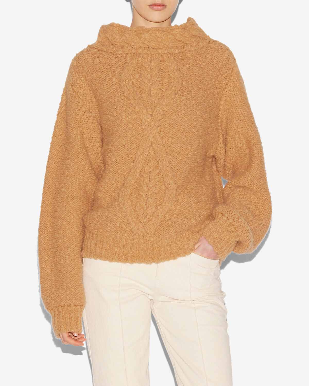 Strickpullover romane mit zopfmuster - Caramel - Woman - 3