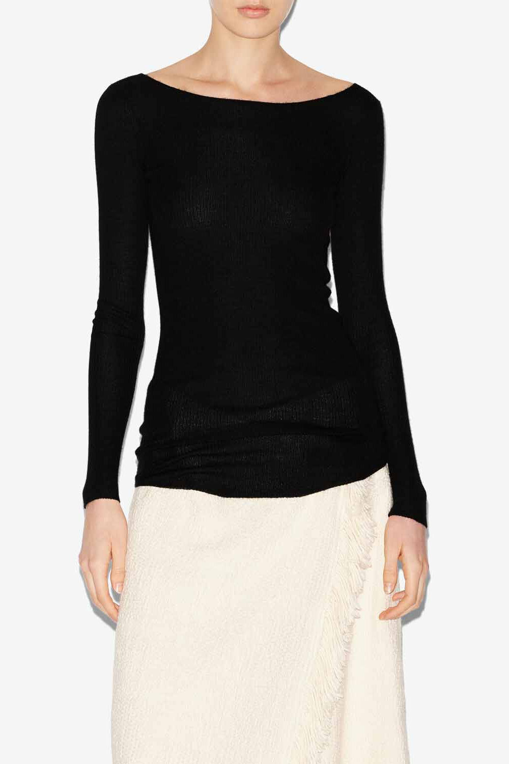 Jersey izzie de seda y cachemir - Negro - Woman - 4