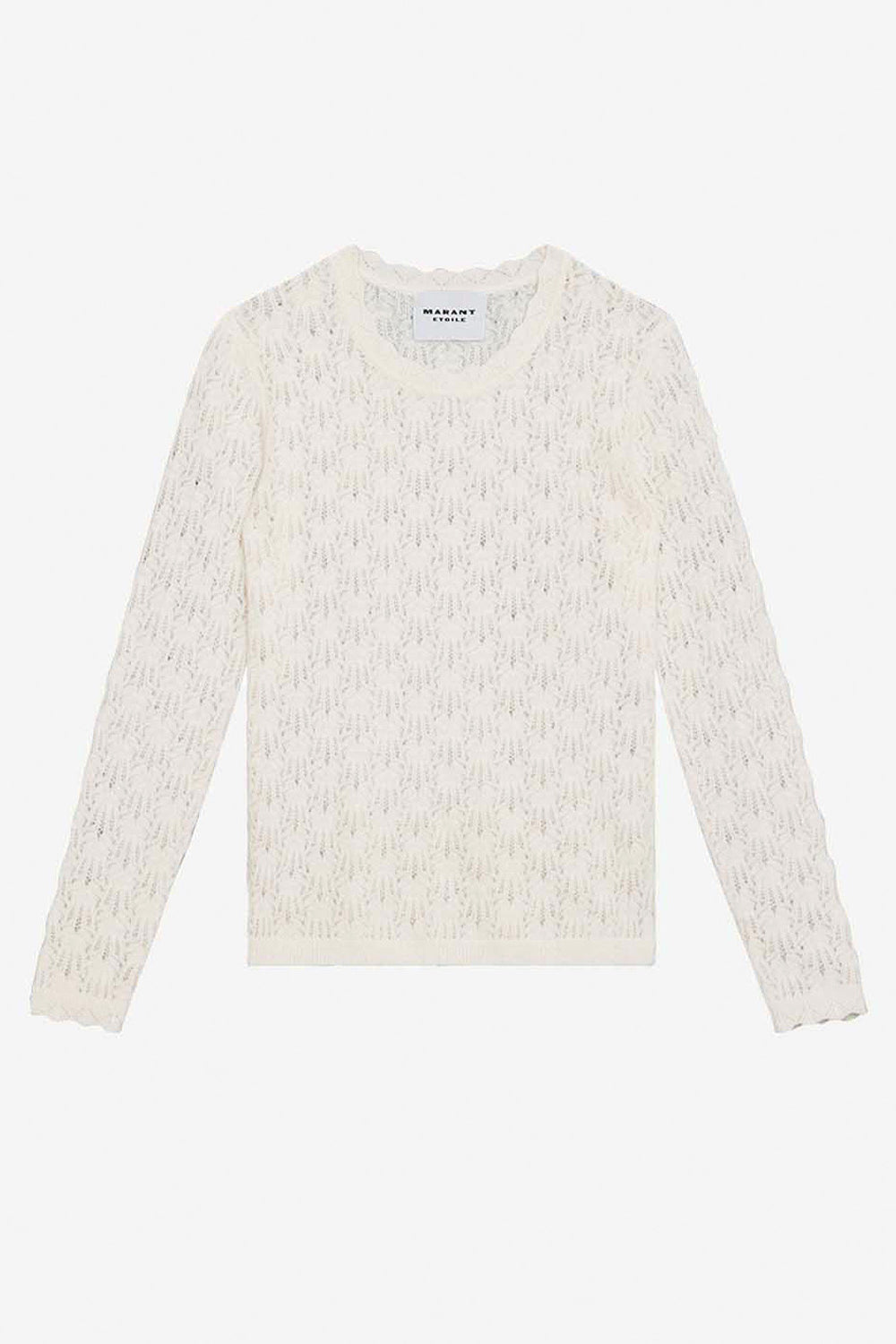 Obeline lace knit sweater - Ecru - Woman - 1