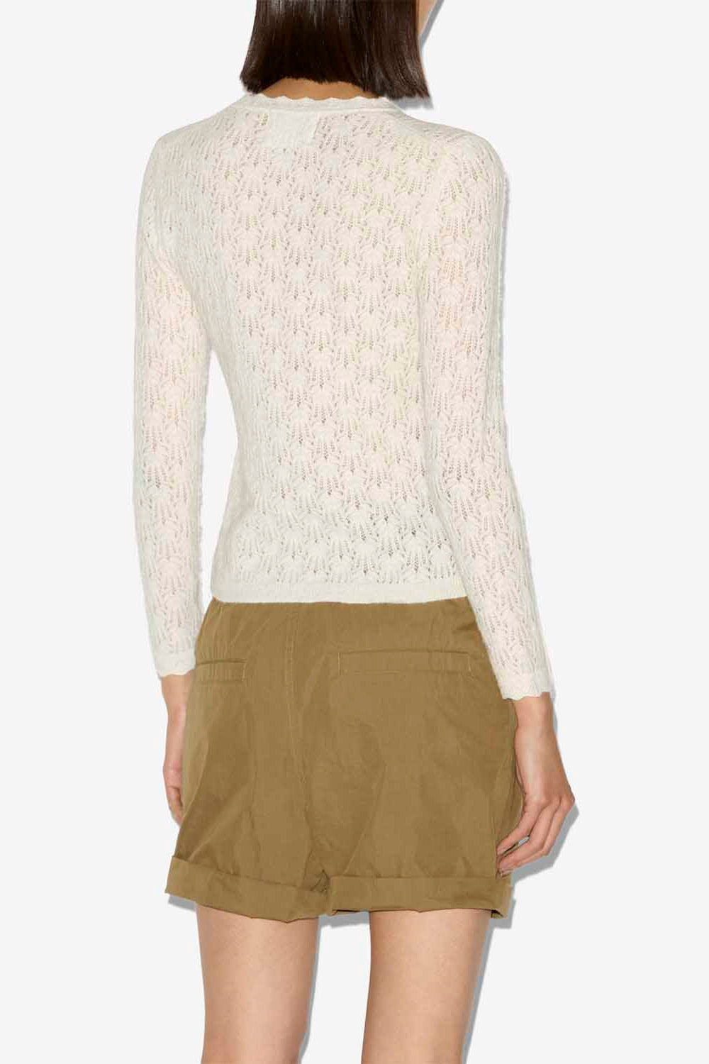 Obeline lace knit sweater - Ecru - Woman - 5