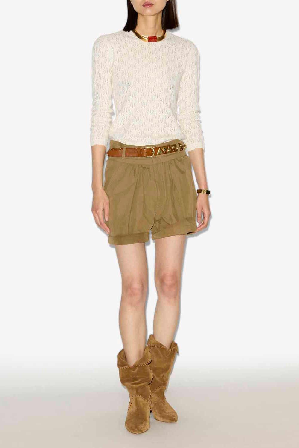 Obeline lace knit sweater - Ecru - Woman - 2