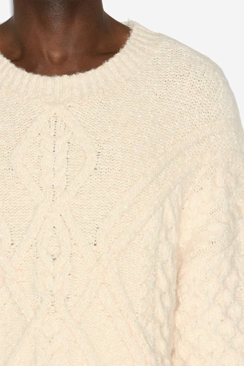 Harold cable knit sweater - Ecru - Man - 3