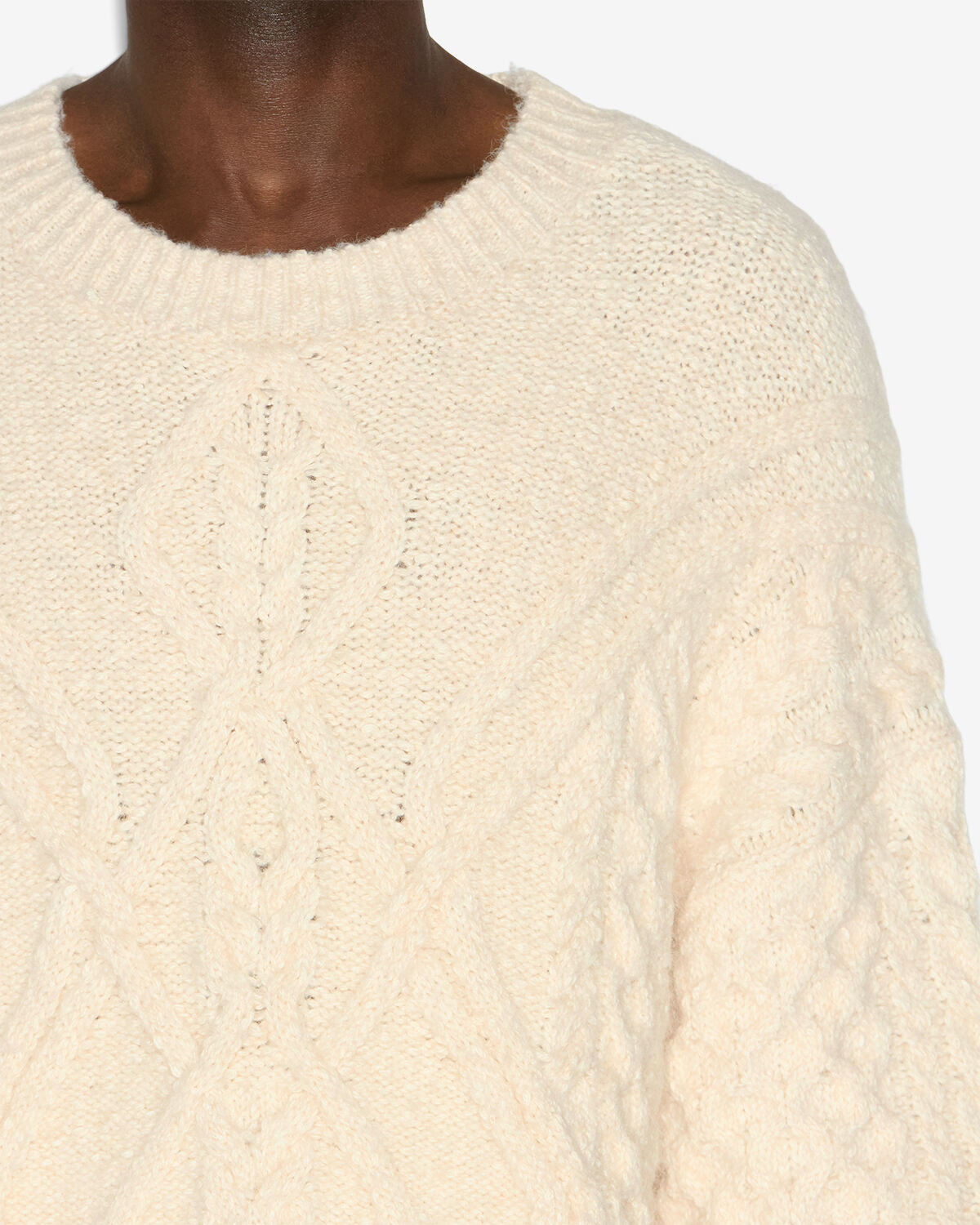 Harold cable knit sweater - Ecru - Man - 2