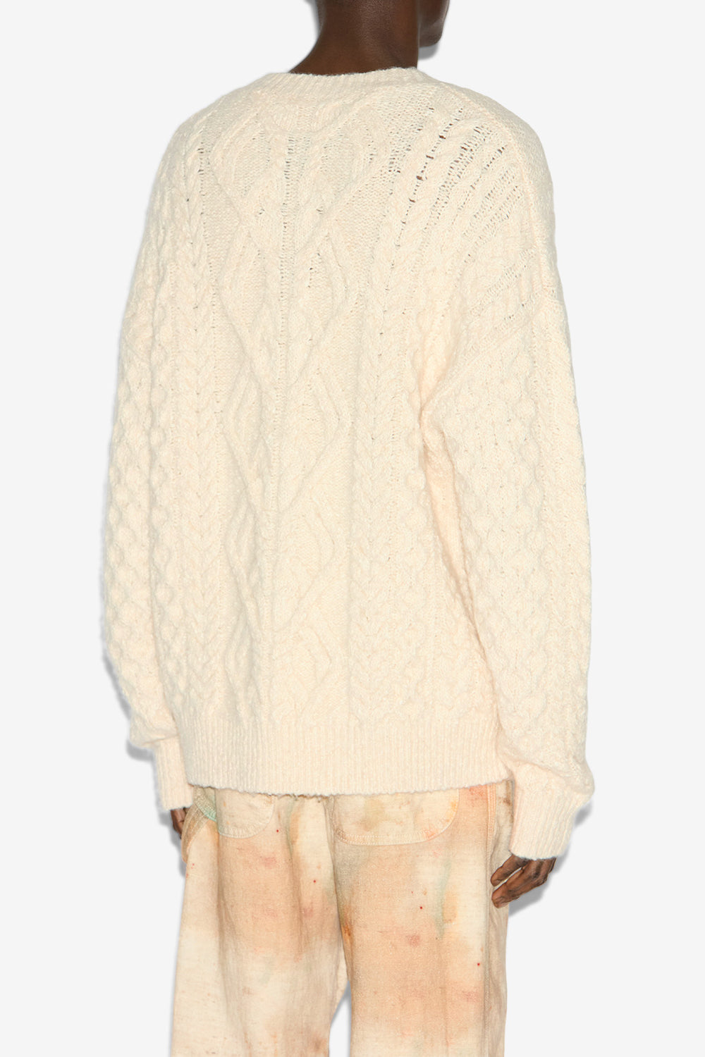 Harold cable knit sweater - Ecru - Man - 5