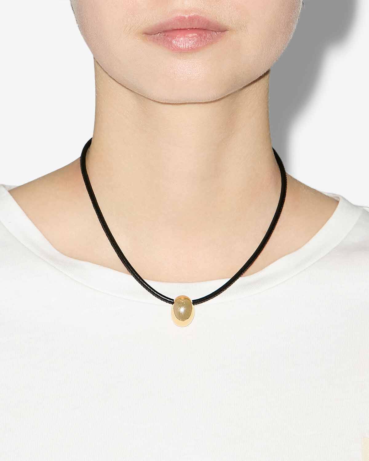 New crescent necklace with bead - Black - Woman - 2