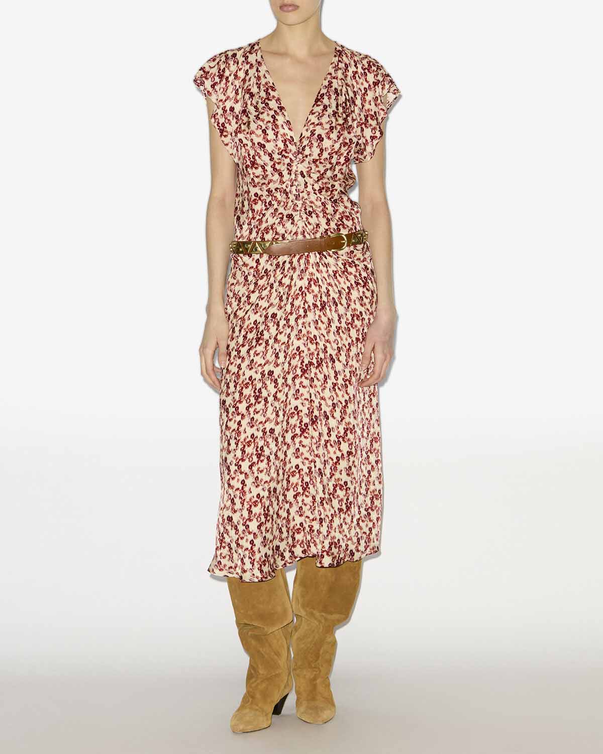 Abito midi lyndsay in jacquard con motivo - Garnet - Woman - 1
