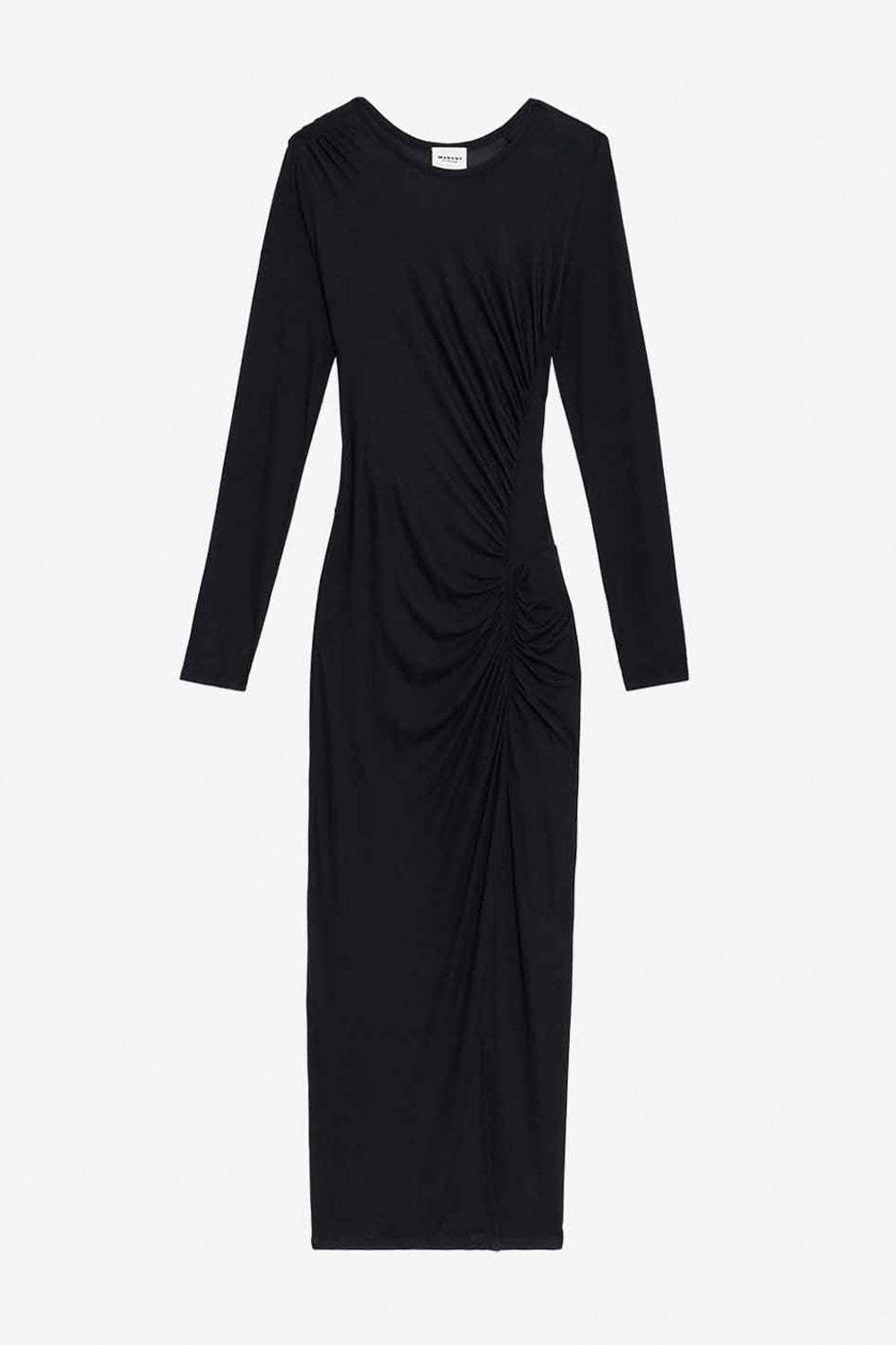 Jelina long draped jersey dress - Black - Woman - 1