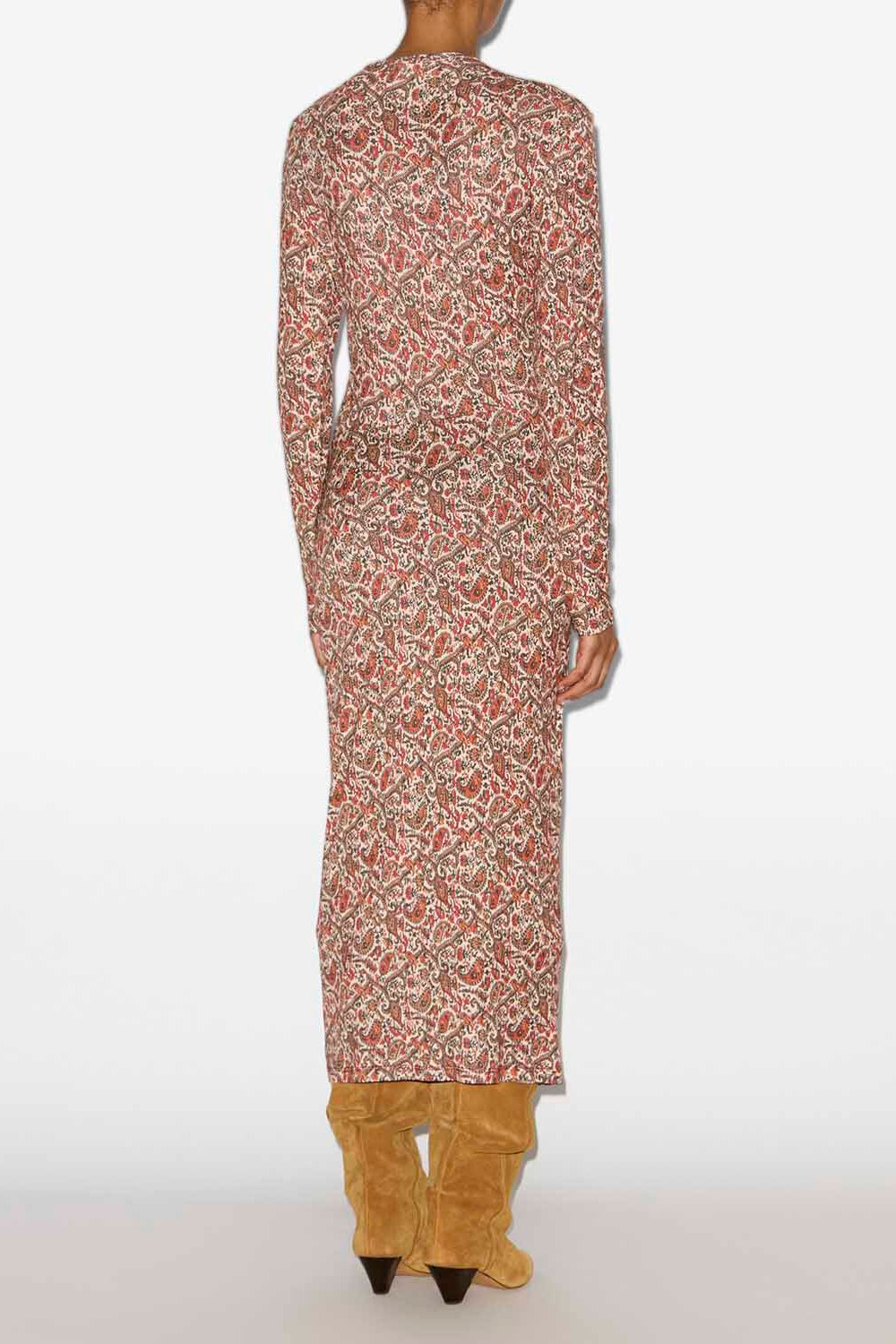 Jelina long draped jersey dress - Orange - Woman - 4