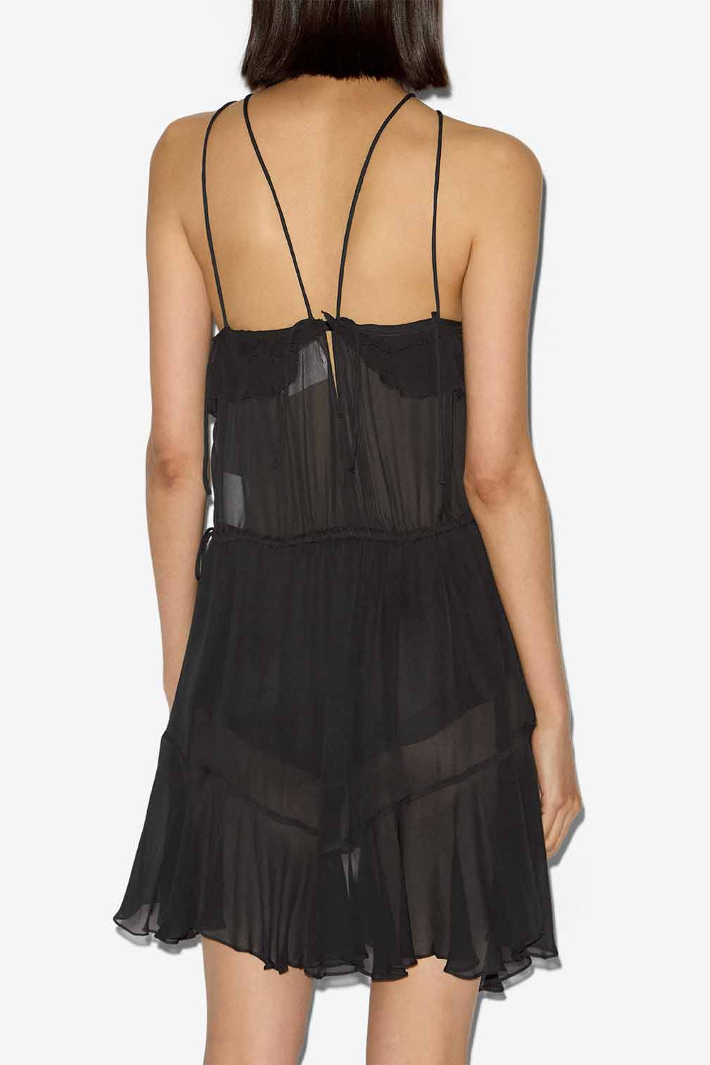 Betty short crepe dress - Black - Woman - 5