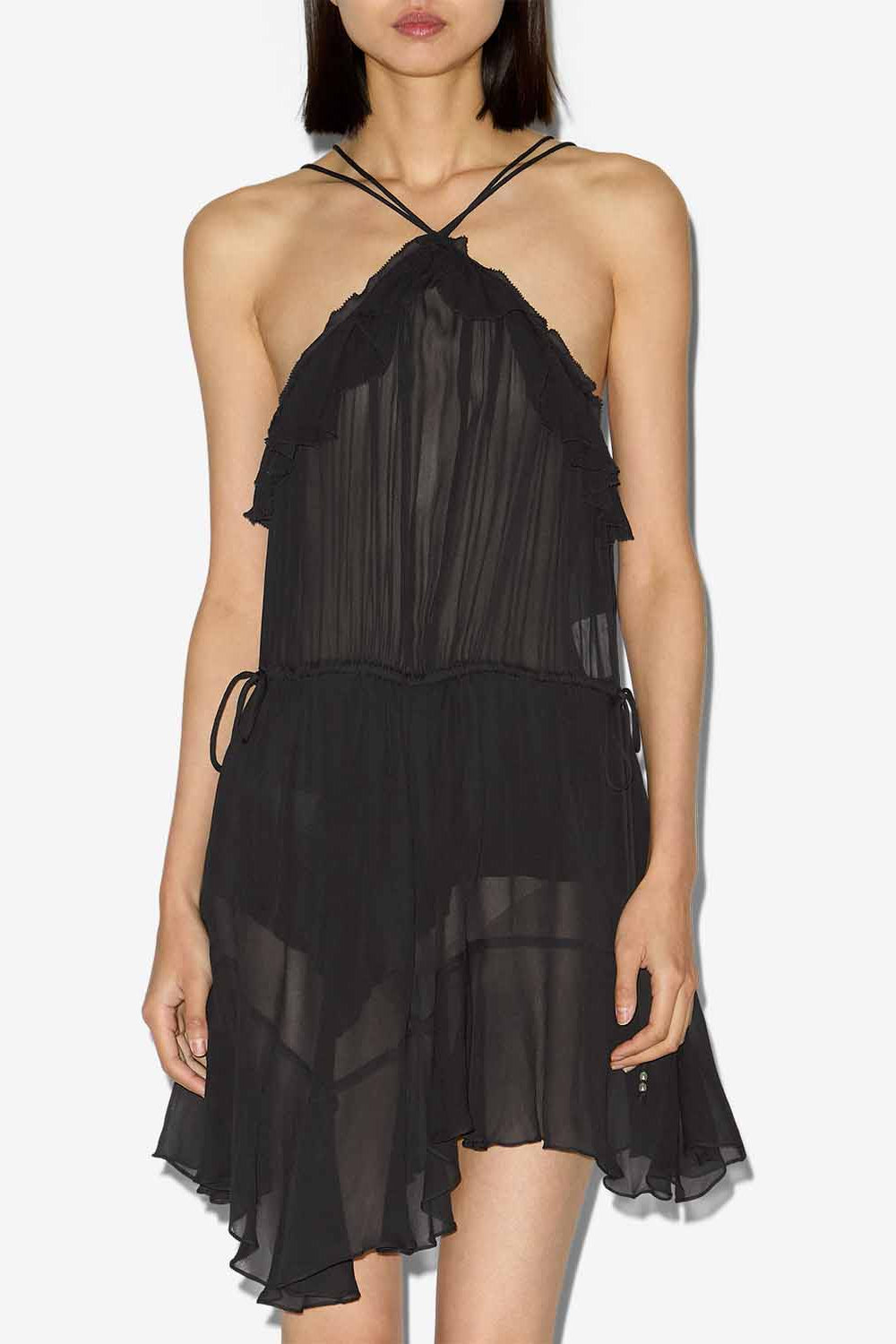 Betty short crepe dress - Black - Woman - 4