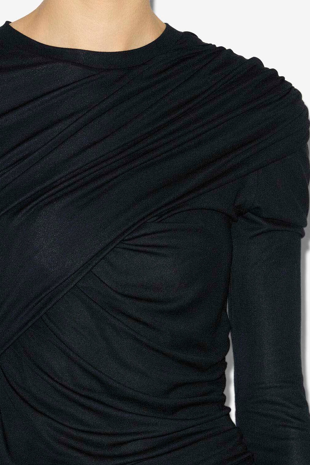 Denise short draped jersey dress - Black - Woman - 3
