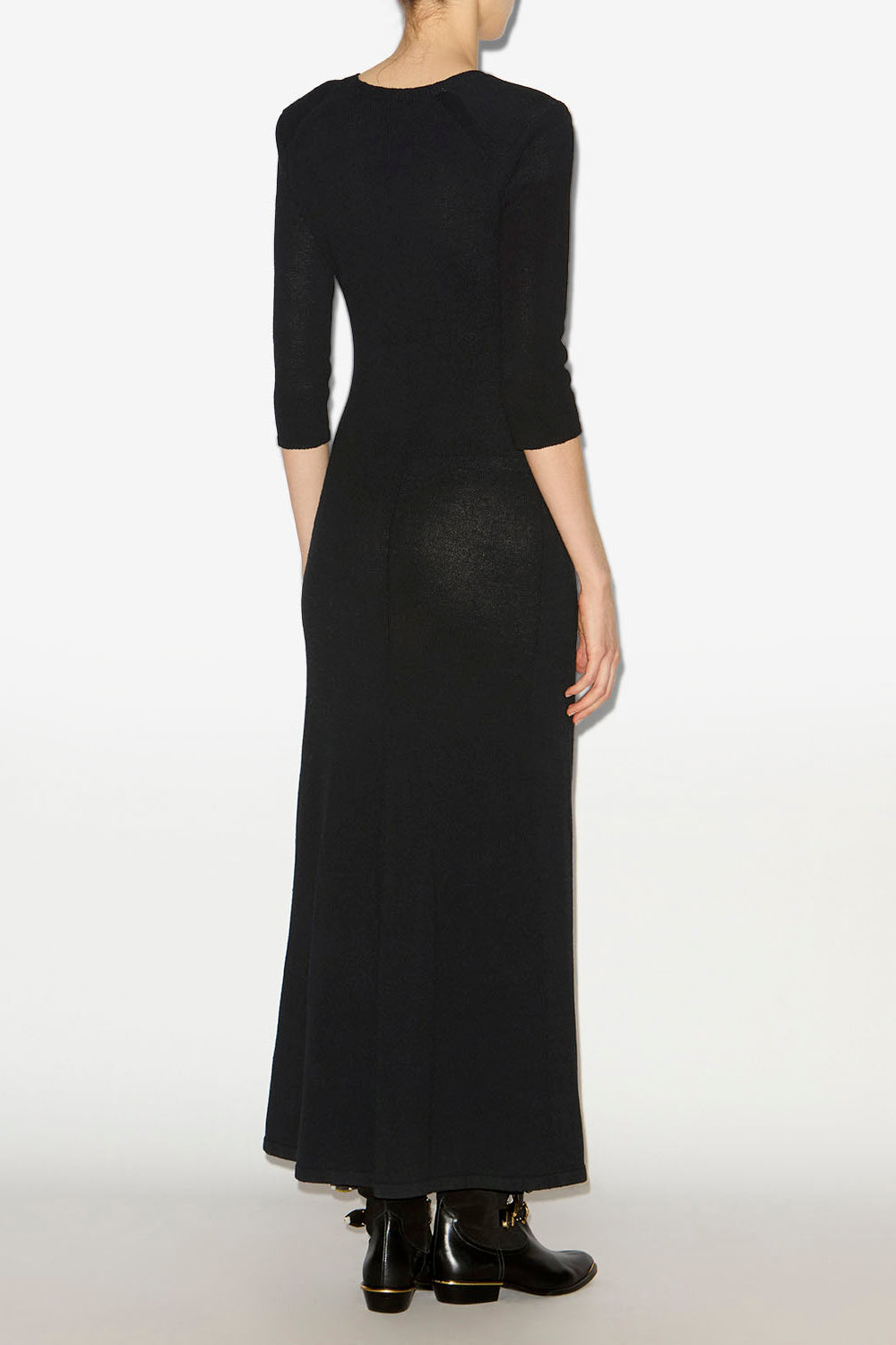 Salina long knit dress - Black - Woman - 4