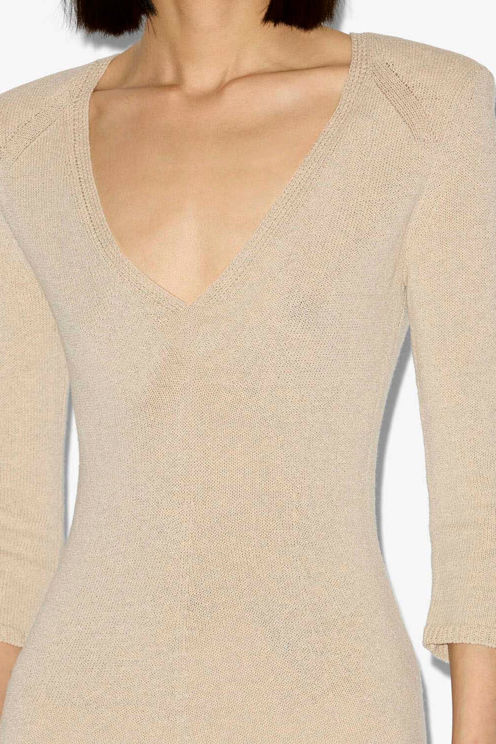 Salina long knit dress - Beige - Woman - 3