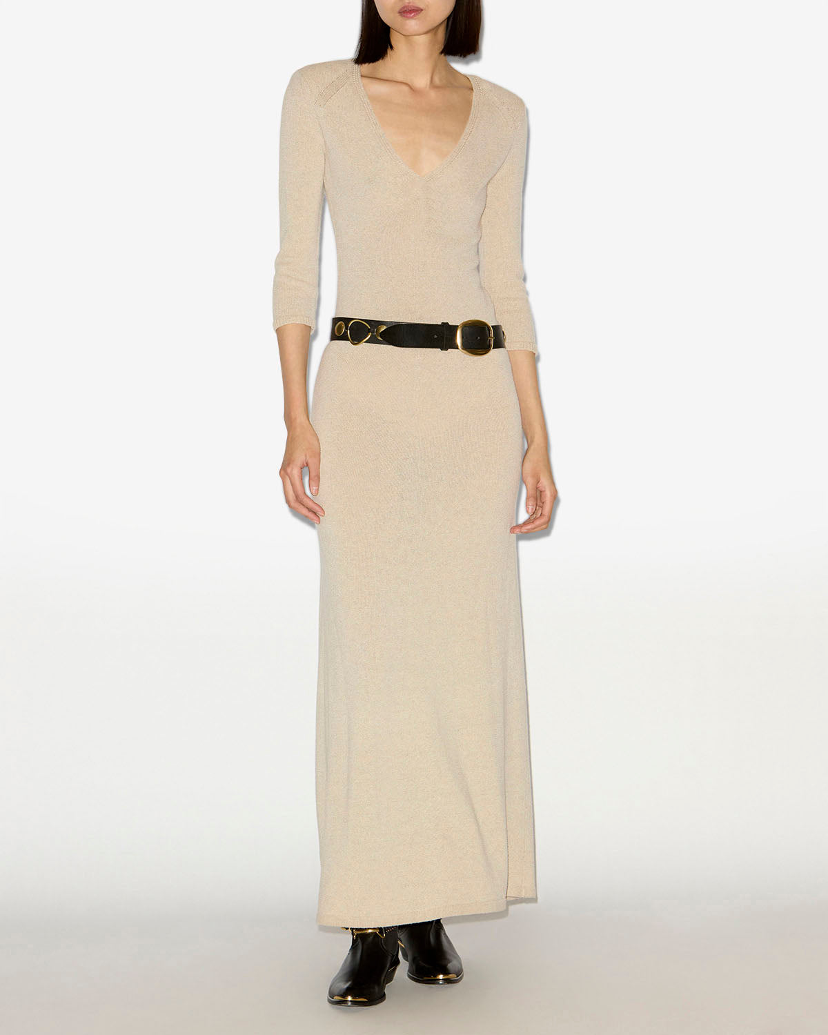 Robe longue salina en maille - Beige - Woman - 1