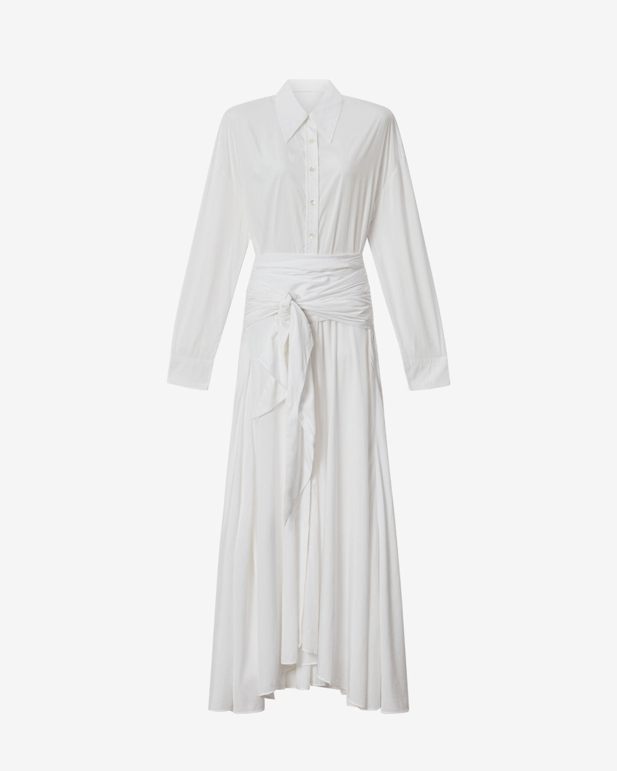 Langes hemdkleid samantha aus crêpestoff - Weiß - Woman - 4