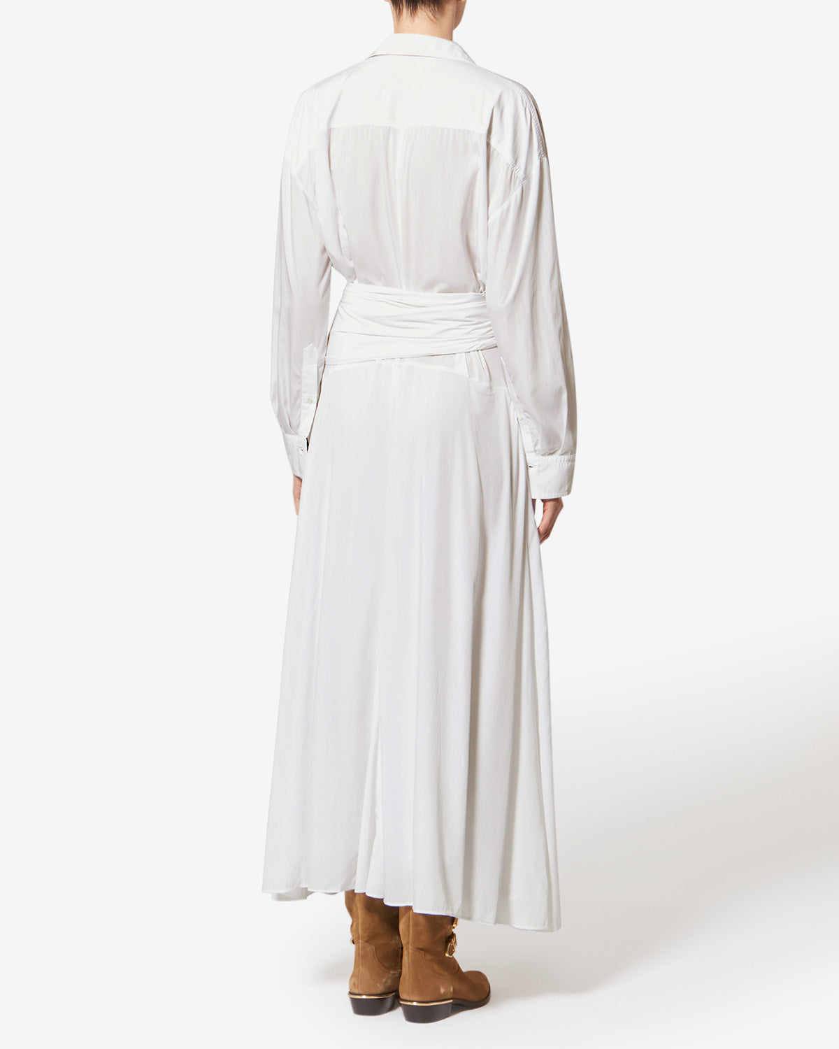 Langes hemdkleid samantha aus crêpestoff - Weiß - Woman - 3