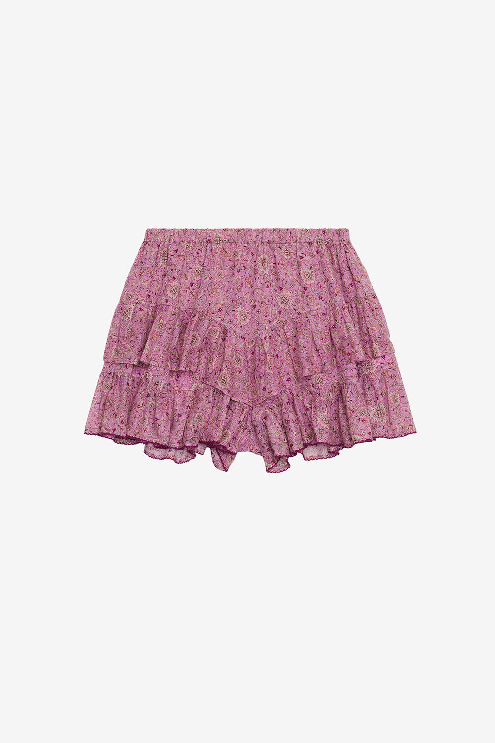 Short à volants jocadia en coton imprimé - Rose - Woman - 1
