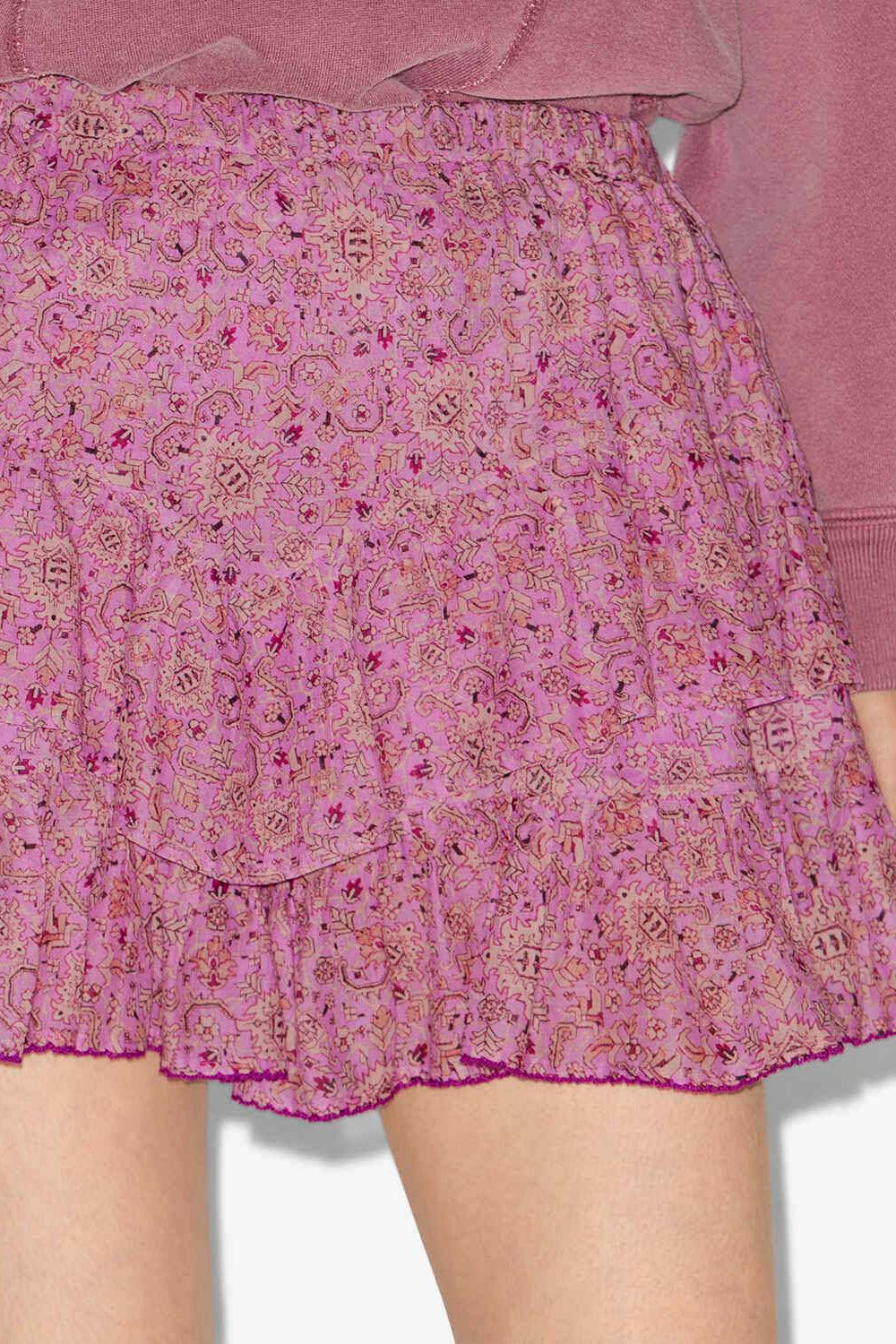 Short à volants jocadia en coton imprimé - Rose - Woman - 3