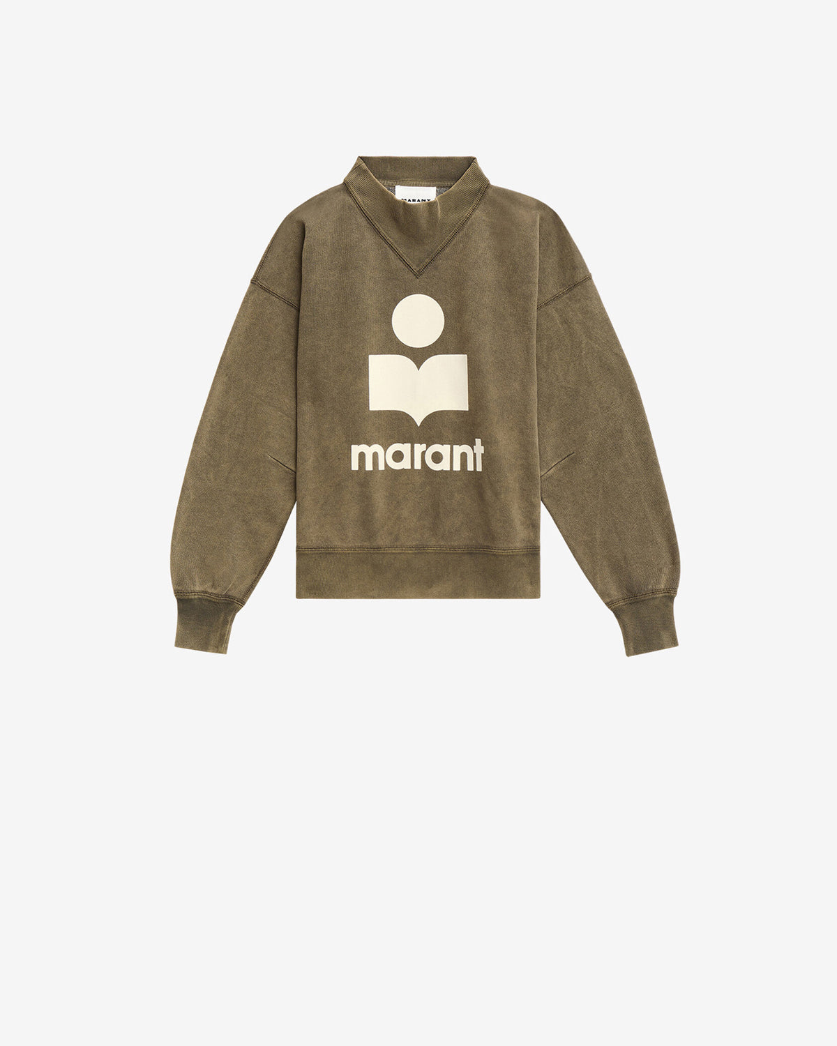 Moby cotton sweatshirt with logo - Dark bronze-ecru - Woman - 5